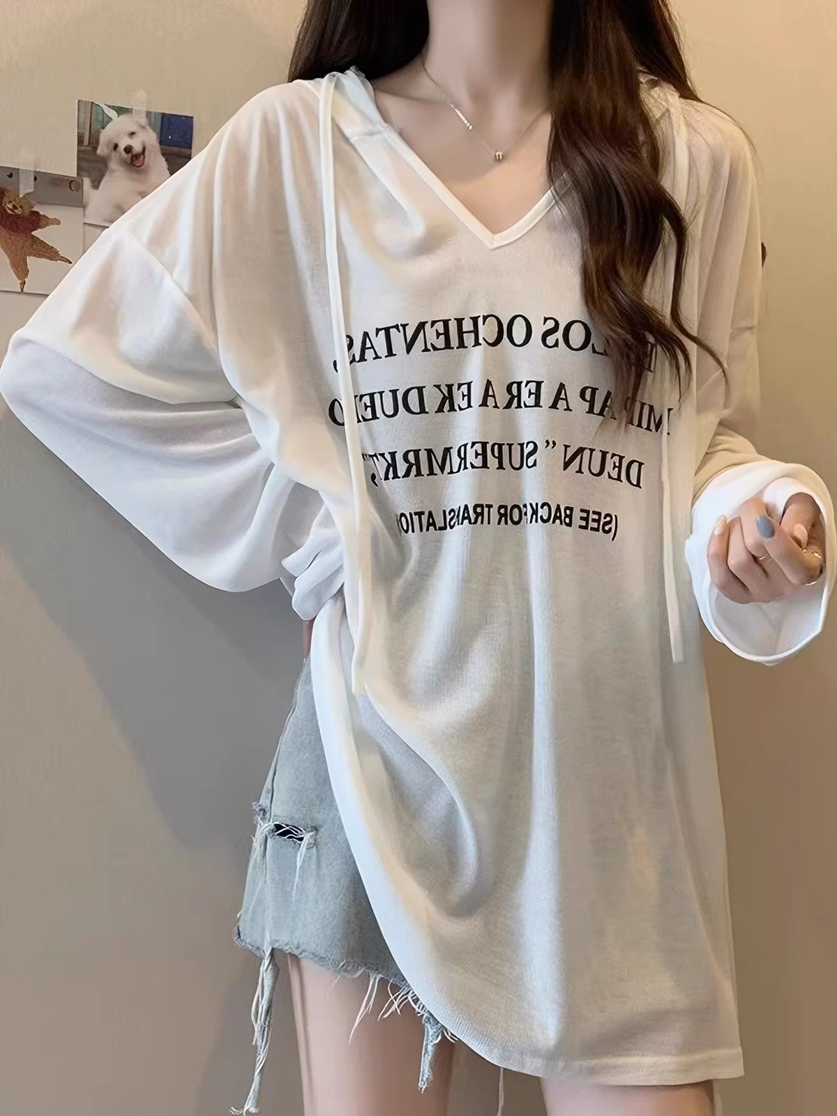 连帽防晒薄款罩衫